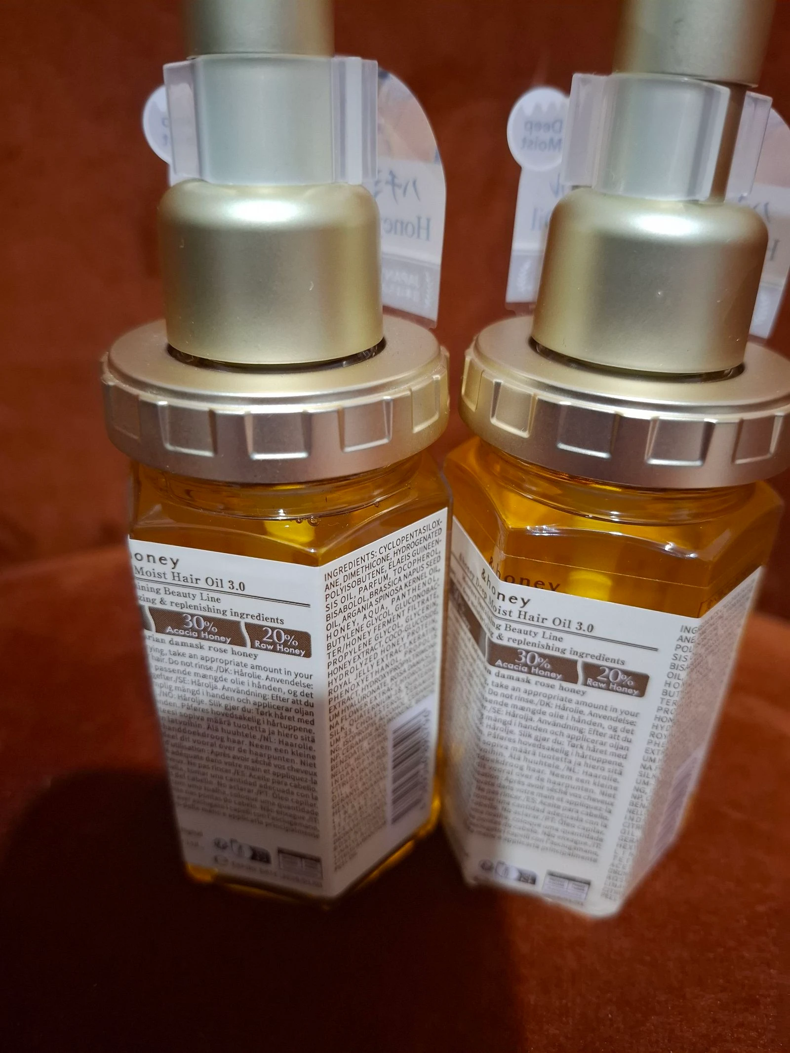 Lot de 2  flacons Deep Moist Hair Oil 3.0 Honey
 – photo 3